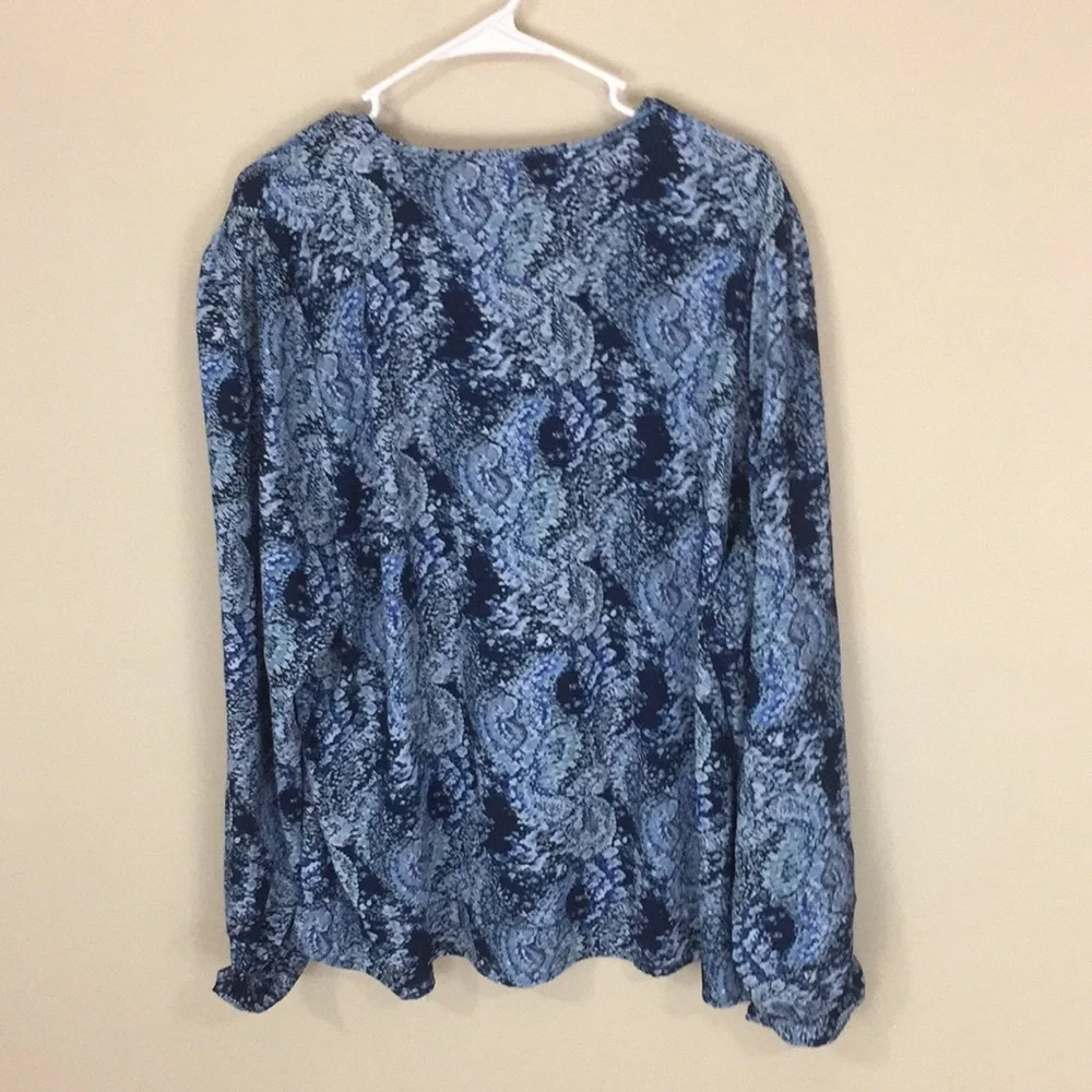 Joie  Blue Parisian Paisley Peasant Top Size XX-Large NWT